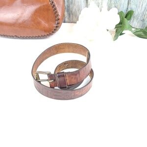 Esprit Vintage Brown Leather Logo Belt